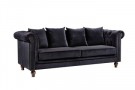 Velvet 3-seter sofa svart thumbnail