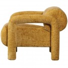 WOOOD LENNY ARMCHAIR IN MATT COARSE VELVET - GOLD / YELLOW thumbnail