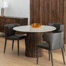 DINING TABLE WHITE-BROWN MARBLE/WOOD 120 X 120 X 76,50 CM thumbnail
