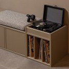 WOOOD TURNER STORAGE BENCH PINE MUD WITH SEATCUSHION KHAKI [fsc] thumbnail