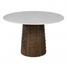 DINING TABLE WHITE-BROWN MARBLE/WOOD 120 X 120 X 76,50 CM thumbnail