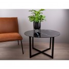 Figo - Sofabord Svart med print D80x51 Glass, metall thumbnail