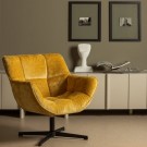 WOOOD WIBO SWIVEL ARMCHAIR IN CHINELLE FABRIC - CARRIE  thumbnail