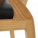 Spisestol natur-sort teak tre-skinn 55x54x77 thumbnail
