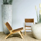 Lenestol teak tre-skinn 87x83x66 thumbnail