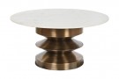 COFFEE TABLE MARBLE IRON 92X92X46 WHITE thumbnail