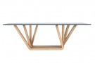 COFFEE TABLE WALNUT GLASS 130X70X42 10 MM, NATURAL thumbnail
