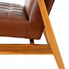 Lenestol brunt teak tre skinn 68x78x82 thumbnail