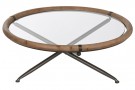 COFFEE TABLE SPRUCE GLASS 100X100X40 NATURAL thumbnail