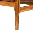 Lenestol brunt teak tre skinn 68x78x82 thumbnail