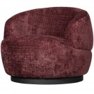 WOOLLY SWIVEL ARMCHAIR IN COARSE WEAVE CHENILLE - AUGERGINE thumbnail