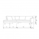 WOOOD RODEO CORNER SOFA LEFT VELVET TAUPE thumbnail
