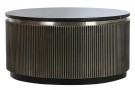 COFFEE TABLE BRASS MARBLE 98X98X48 SILVER thumbnail