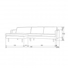 WOOOD RODEO CHAISE LONGUE LEFT VELVET BLUE thumbnail