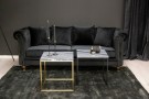 Velvet 3-seter sofa svart thumbnail