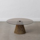 MAIN TABLE GLASS-NATURAL FIBER ROOM 80 X 80 X 35 CM thumbnail