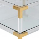 Sofabord gull-transparent 100x100x45 thumbnail