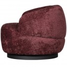 WOOLLY SWIVEL ARMCHAIR IN COARSE WEAVE CHENILLE - AUGERGINE thumbnail