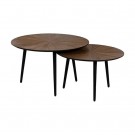 Sett : S/2 COFFE TABLE NATURAL-BLACK MDF-METAL 70 X 70 X 40 CM thumbnail