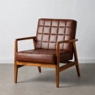 Lenestol brunt teak tre skinn 68x78x82 thumbnail