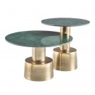 Sofabord grønn-gull aluminium/marbel 77x77x45 thumbnail