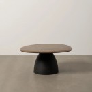 DINING TABLE BROWN WOOD-IRON ROOM 130 X 115 X 76 CM thumbnail