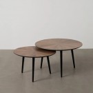 Sett : S/2 COFFE TABLE NATURAL-BLACK MDF-METAL 70 X 70 X 40 CM thumbnail