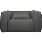 WOOD BEAN ARMCHAIR INCLUDING BACK PILLOW IN MIXED FABRIC - MEDIUM GRAY thumbnail