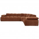 WOOOD MOJO CORNER SOFA RIGHT WOVEN RIB FABRIC RUST BROWN thumbnail