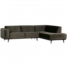 WOOOD STATEMENT CORNER SOFA RIGHT VELVET WARM GREEN thumbnail