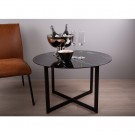Figo - Sofabord Svart med print D80x51 Glass, metall thumbnail