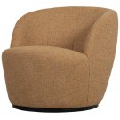 WOOOD SERRA SWIVEL ARMCHAIR IN FLAT WOVEN POLYESTER - CURRY  thumbnail