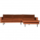 WOOOD RODEO CHAISE LONGUE RIGHT VELVET RUST thumbnail