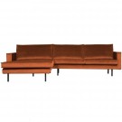 WOOOD RODEO CHAISE LONGUE LEFT VELVET RUST thumbnail
