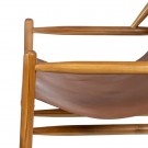 Lenestol brunt teak tre skinn 70x82x88 thumbnail
