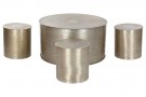 ACADA TABLE SET 4 ALUMINIUM 90X90X47 AGED GOLDEN thumbnail