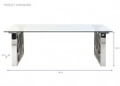 COFFEE TABLE STEEL GLASS 130X70X45 CHROMED thumbnail