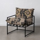 Lenestol svart-taupe stoff-metall 70x84x86 thumbnail