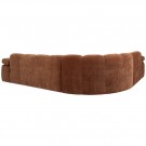 WOOOD MOJO CORNER SOFA LEFT WOVEN RIB FABRIC RUST BROWN thumbnail