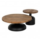 MAIN TABLE NATURAL-BLACK WOOD-IRON ROOM 90 X 90 X 35 CM thumbnail