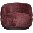WOOLLY SWIVEL ARMCHAIR IN COARSE WEAVE CHENILLE - AUGERGINE thumbnail