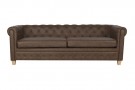 COUCH POLYESTER WOOD 216X78X70 3 SEATS BROWN thumbnail