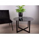 Figo - Sofabord Svart med print D80x51 Glass, metall thumbnail