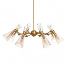 Taklampe gull metall/glass 83x83x126 thumbnail