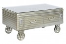 COFFEE TABLE METAL GLASS 100X52X46 SILVER thumbnail