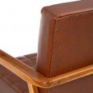 Lenestol brunt teak tre skinn 68x78x82 thumbnail