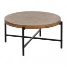 COFFE TABLE NATURAL-BLACK METAL-WOOD 89 X 89 X 42,50 CM thumbnail