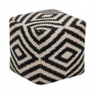 Puff hvit-sort stoffdekorering 45x45x45 thumbnail