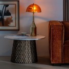 MAIN TABLE WHITE-BROWN MARBLE/WOOD ROOM 80 X 80 X 49 CM thumbnail