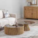 MAIN TABLE GLASS-NATURAL FIBER ROOM 81 X 81 X 31 CM thumbnail